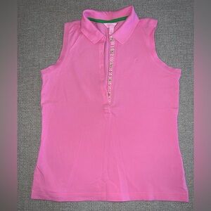 Lilly Pulitzer Sleeveless Polo.  Size small, pink. 95% Pima cotton, 5% spandex.